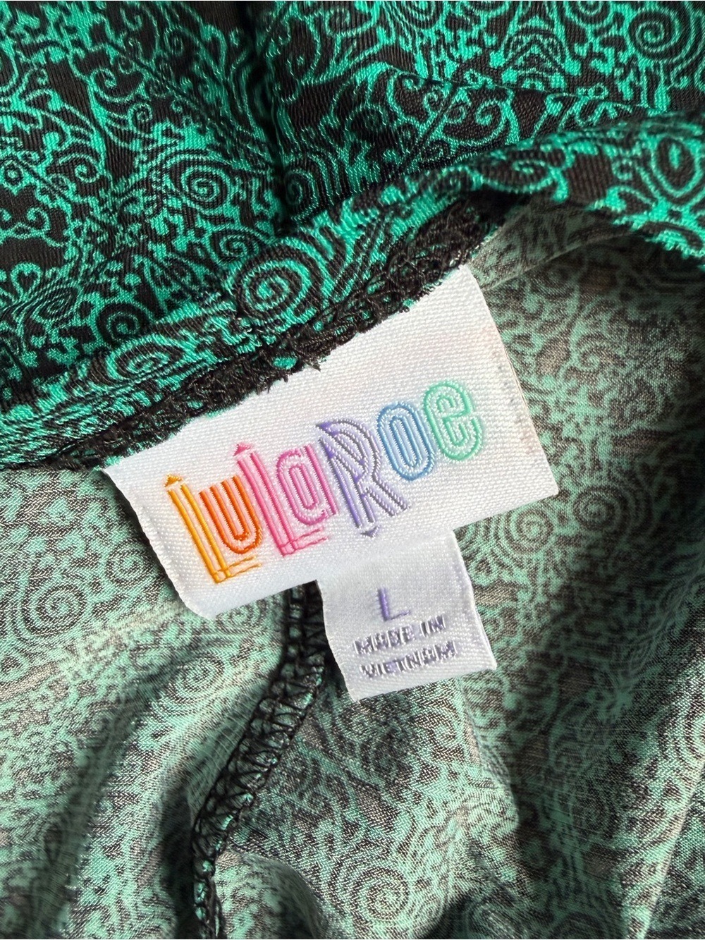 LuLaRoe Teal  Printed Jacket,EUC,Size L - Picture 2 of 11